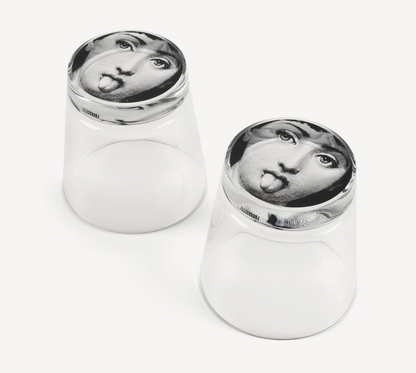 Fornasetti Set 2 Theme and Variations n.130 Glasses in black