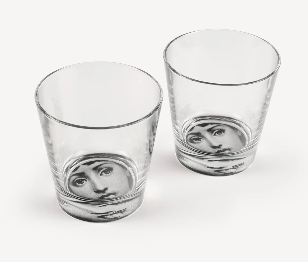 Fornasetti Set 2 Theme and Variations n.130 Glasses in black