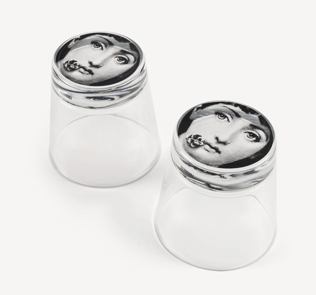 Fornasetti Set 2 Theme and Variations n.137 Glasses in black