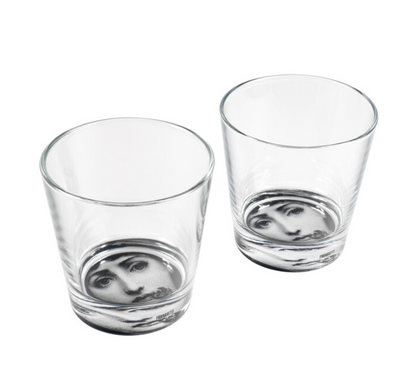 Fornasetti Set 2 Theme and Variations n.137 Glasses in black