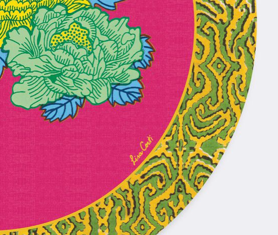 Lisa Corti 'Masonite' round placemat, set of two Kauai Fuxia - Milk Concept Boutique