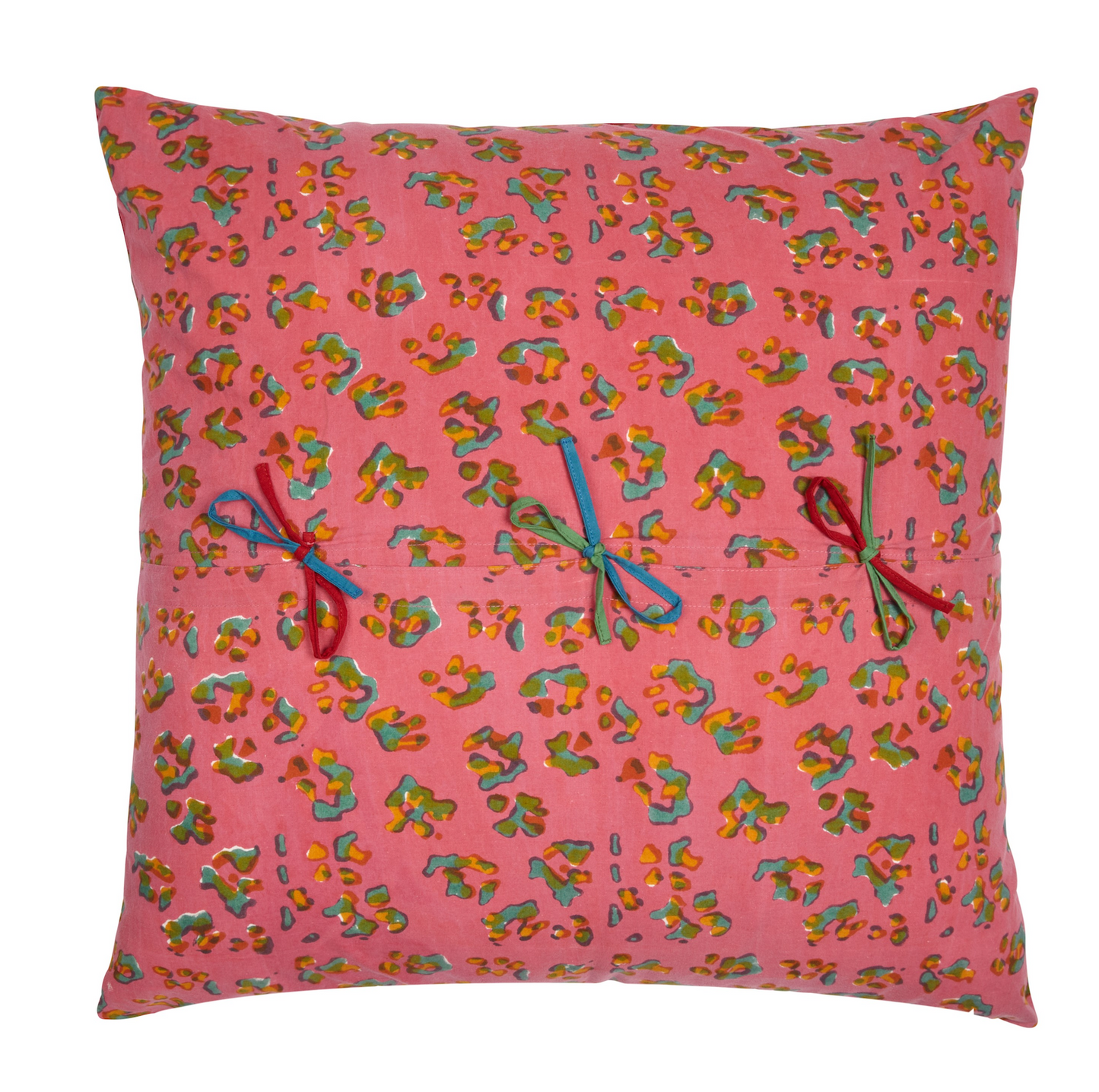 Lisa Corti Cotton Cushion 60x60cm Leopard Stripes Sky - Milk Concept Boutique