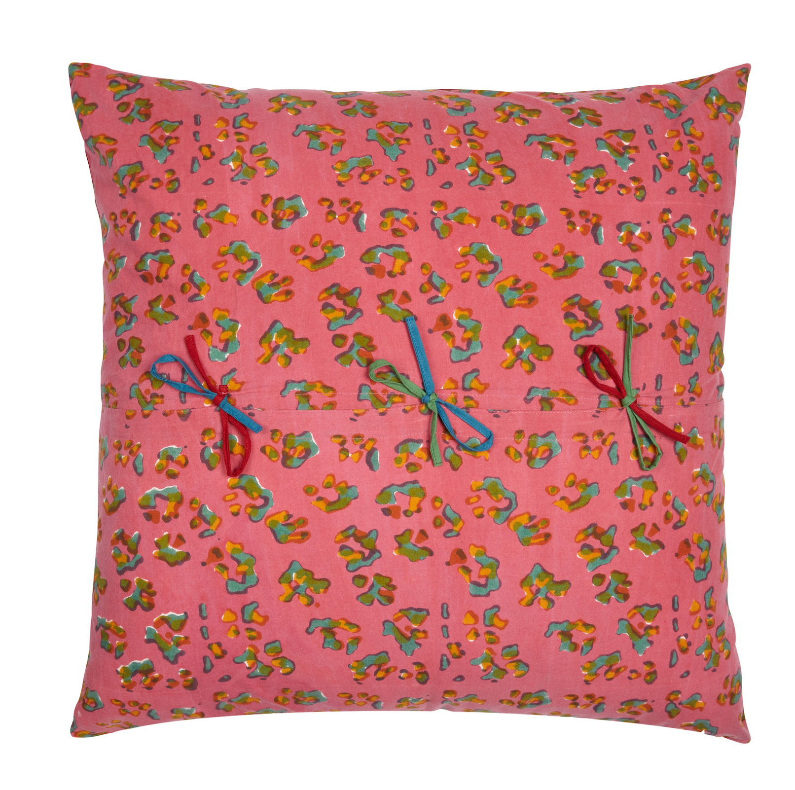 Lisa Corti Cotton Cushion 60x60cm Leopard Stripes Sky - Milk Concept Boutique