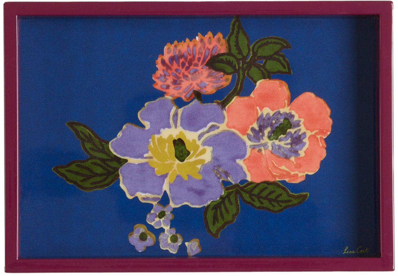 Lisa Corti Rectangular Dandelion Blue Tray 18x12.5cm - Milk Concept Boutique