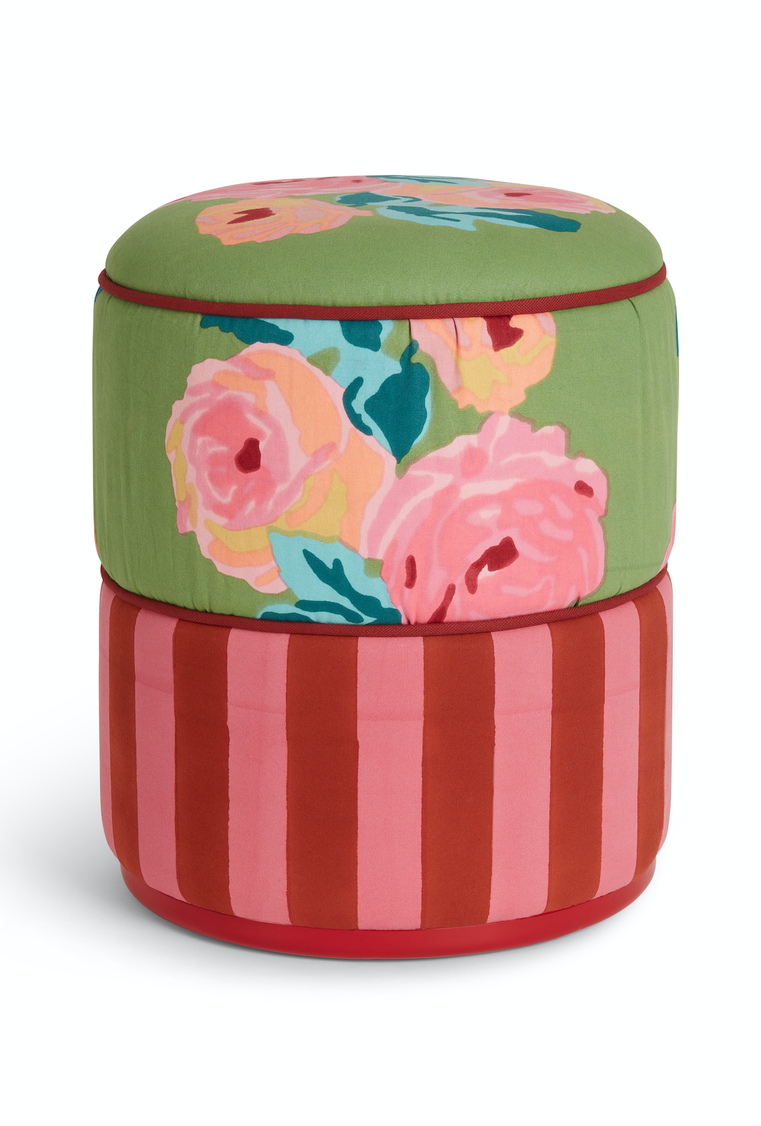 Lisa Corti Ottoman Nizam Acid Green with Stripes Pink Rust - Milk Concept Boutique