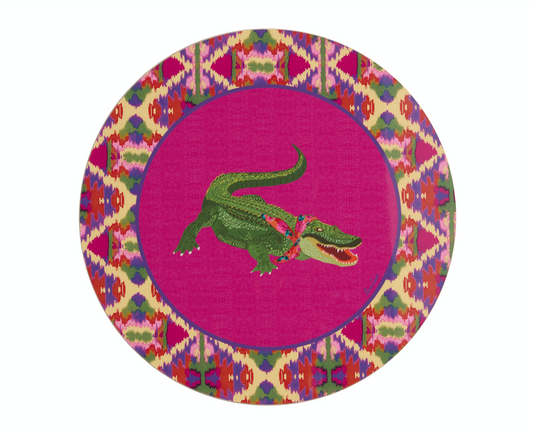 Lisa Corti 'Masonite' round placemat, Safarikat fuxia - Milk Concept Boutique