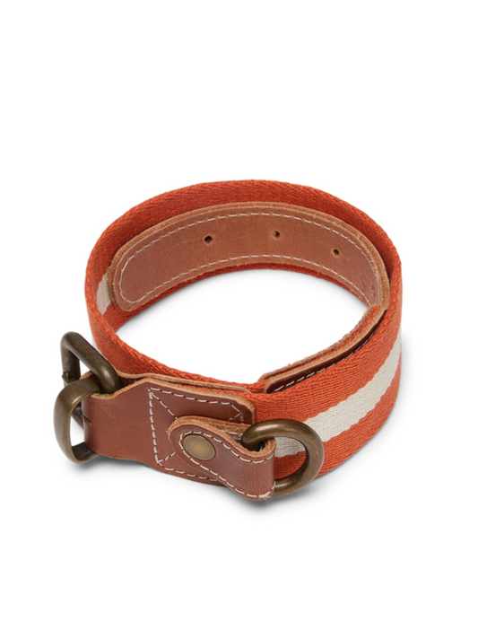 Lisa Corti Dog Collar stripes Rust and white 64x4cm - Milk Concept Boutique