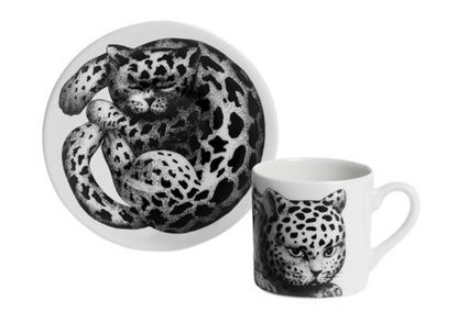 Fornasetti Coffee cup High Fidelity  Stellato black/white