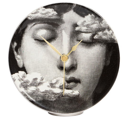 Fornasetti Table clock Tra le Nuvole white/black