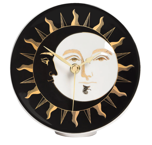 Fornasetti Table clock Giorno e Notte black/white/gold