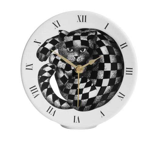 Fornasetti Table clock High Fidelity black/white