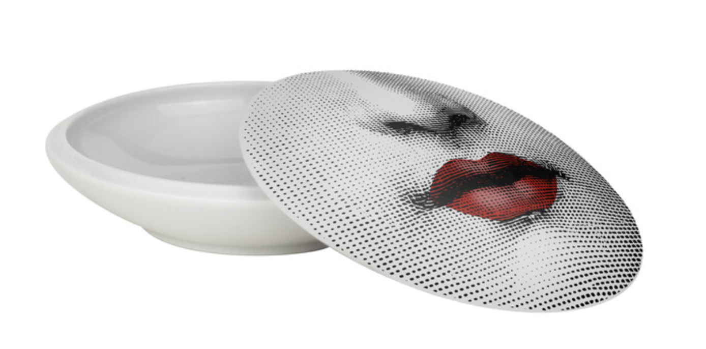 Fornasetti Round box Tema e Variazioni n°397 red/black/white