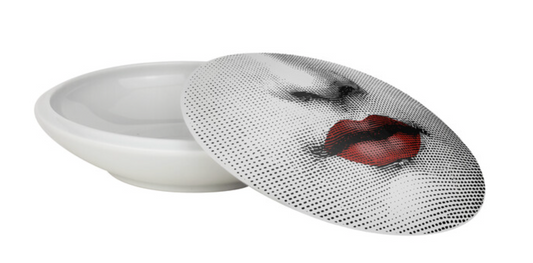 Fornasetti Round box Tema e Variazioni n°397 red/black/white