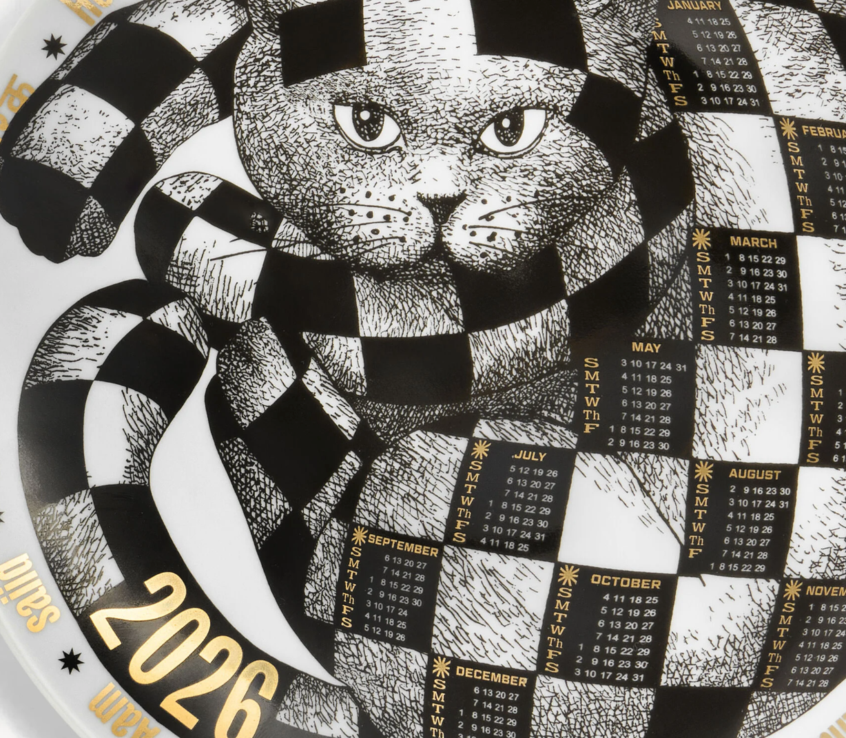 Fornasetti Calendar Wall Plate 2026 - Milk Concept Boutique