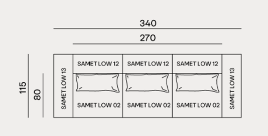 Gervasoni, Samet Low Modular Sofa - Milk Concept Boutique
