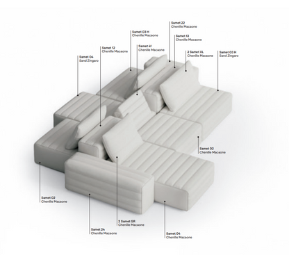 Gervasoni, Samet Low Modular Sofa - Milk Concept Boutique