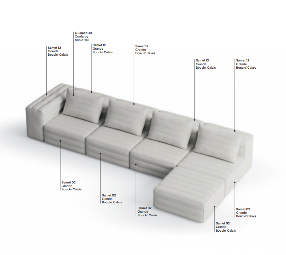 Gervasoni, Samet Low Modular Sofa - Milk Concept Boutique