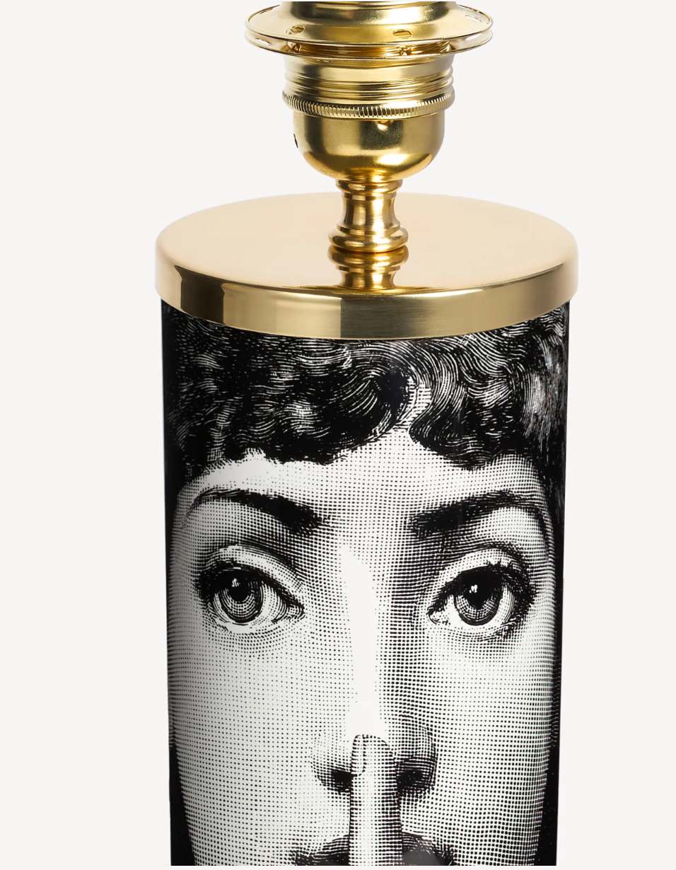 Fornasetti Small Cylindrical lamp SILENZIO - Milk Concept Boutique