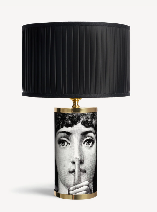 Fornasetti Small Cylindrical lamp SILENZIO - Milk Concept Boutique