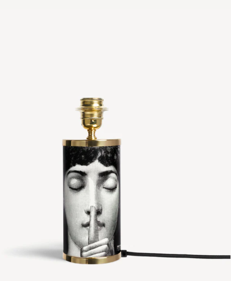 Fornasetti Small Cylindrical lamp SILENZIO - Milk Concept Boutique