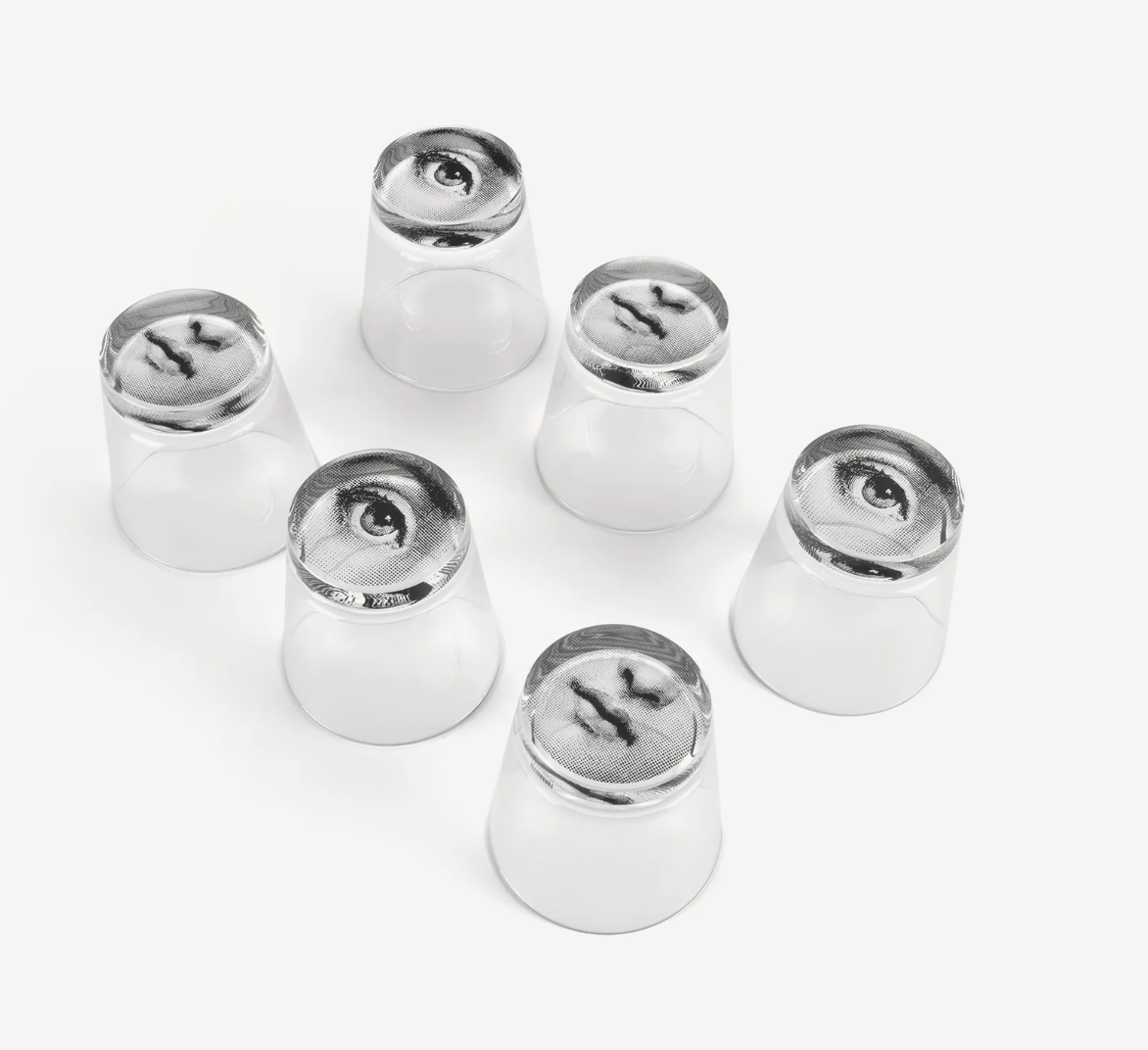Fornasetti set of 6 glasses Occhio & Bocca - Milk Concept Boutique