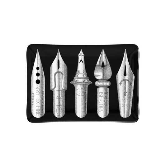 Fornasetti Rectangular Ashtray Pennini white/black
