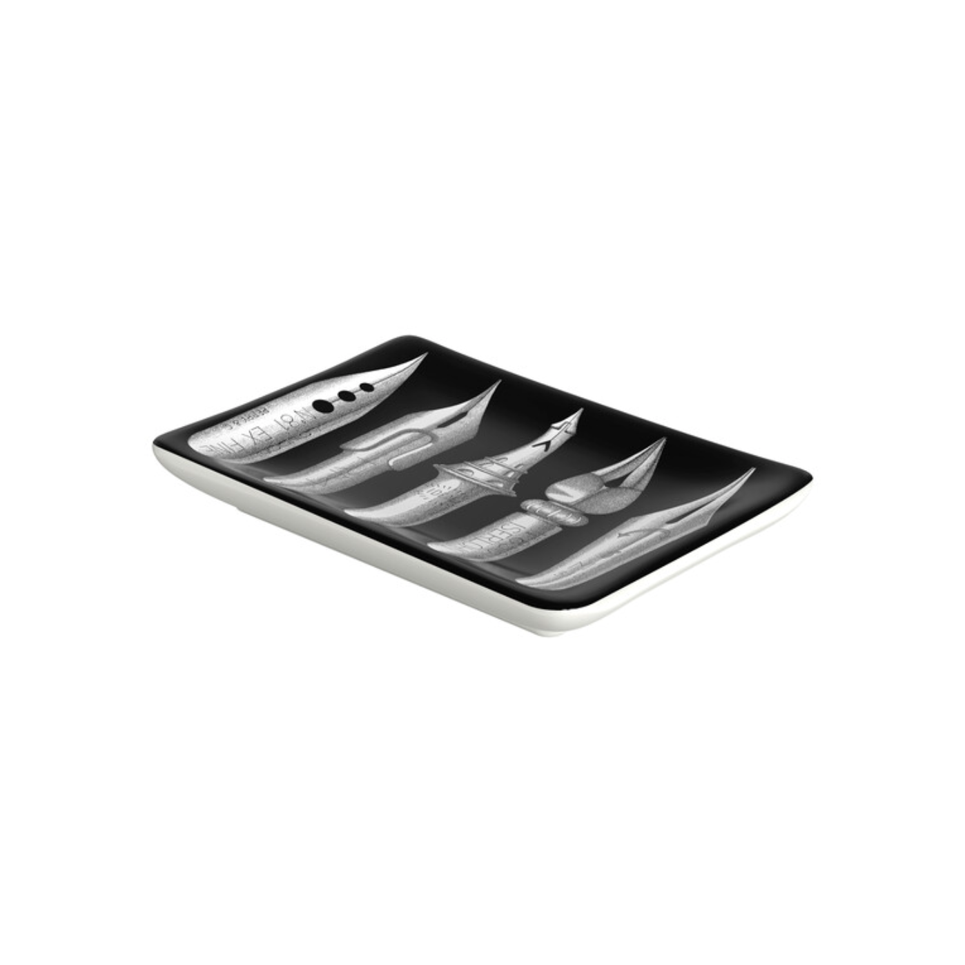 Fornasetti Rectangular Ashtray Pennini white/black