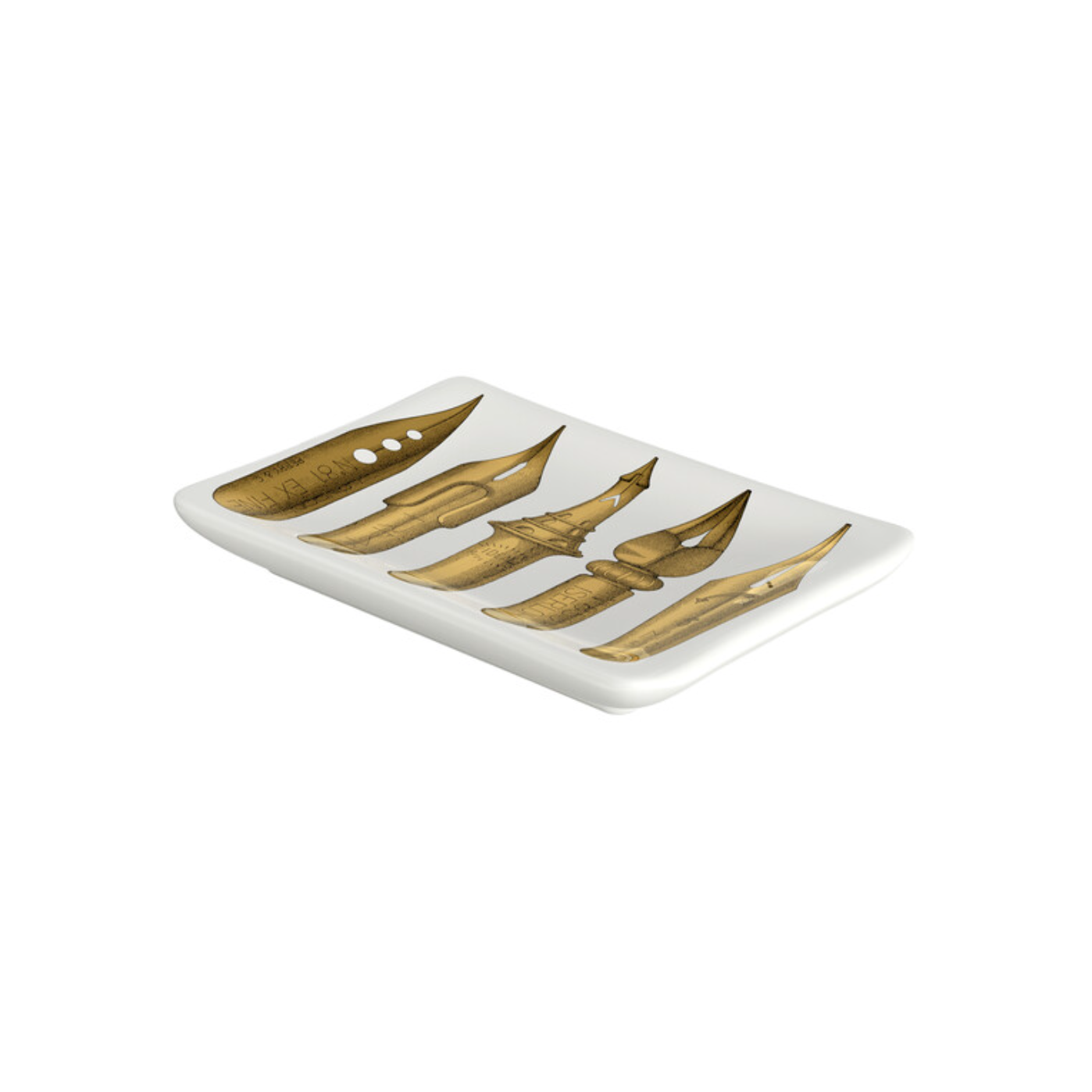 Fornasetti Rectangular Ashtray Pennini gold/black
