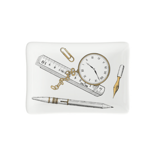 Fornasetti Rectangular Ashtray Oggetti sparsi gold/black