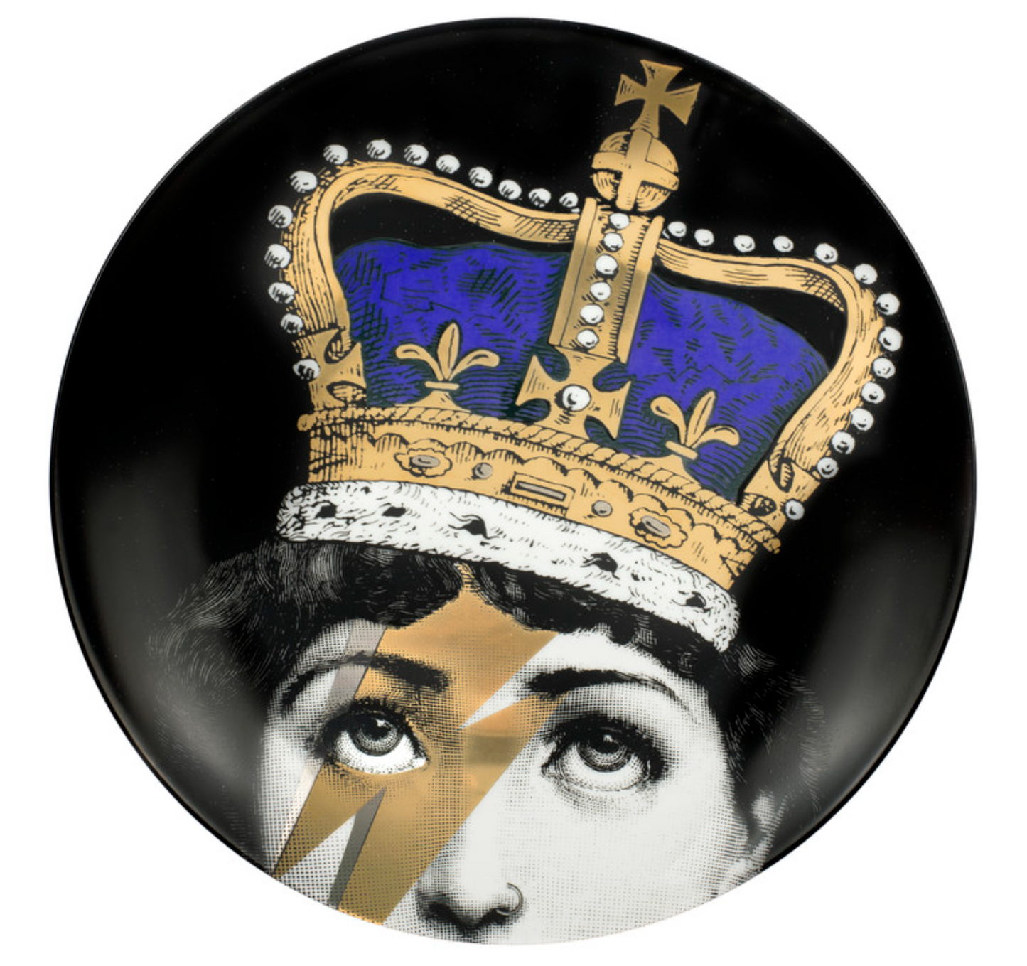 Fornasetti Wall Plate T&V 389 Queen Lina Gold & Platinum