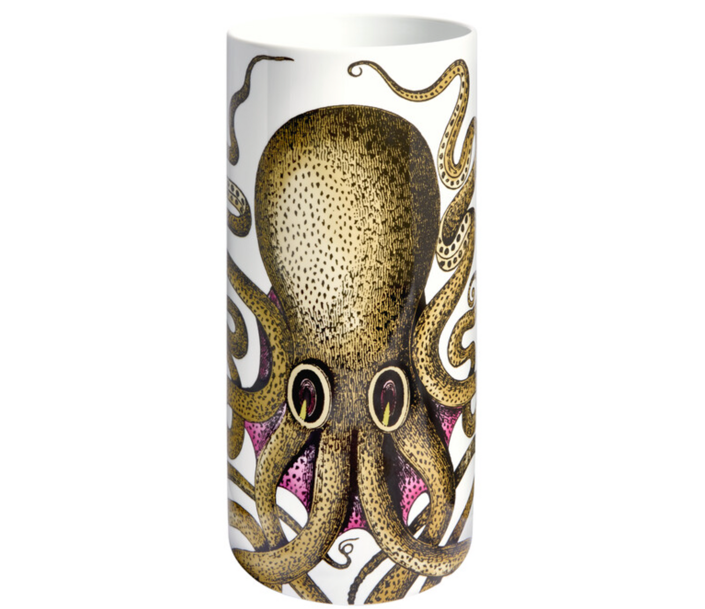 Fornasetti Medium Cylindrical Vase Polipo multicolour