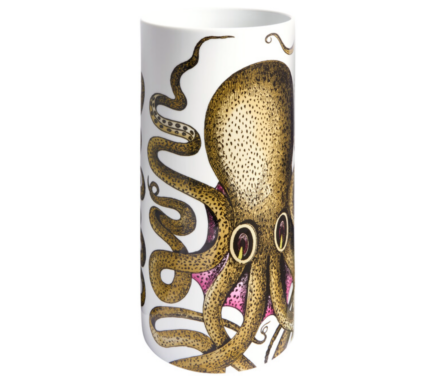 Fornasetti Medium Cylindrical Vase Polipo multicolour