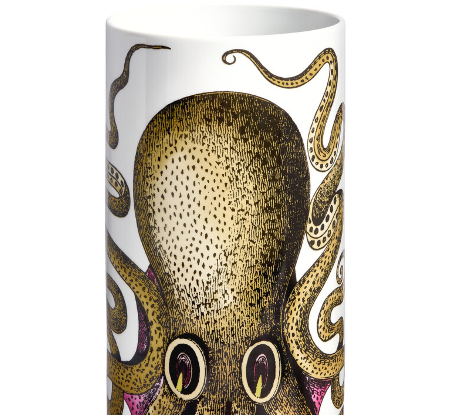 Fornasetti Medium Cylindrical Vase Polipo multicolour