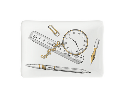 Fornasetti Rectangular Ashtray Oggetti sparsi gold/black