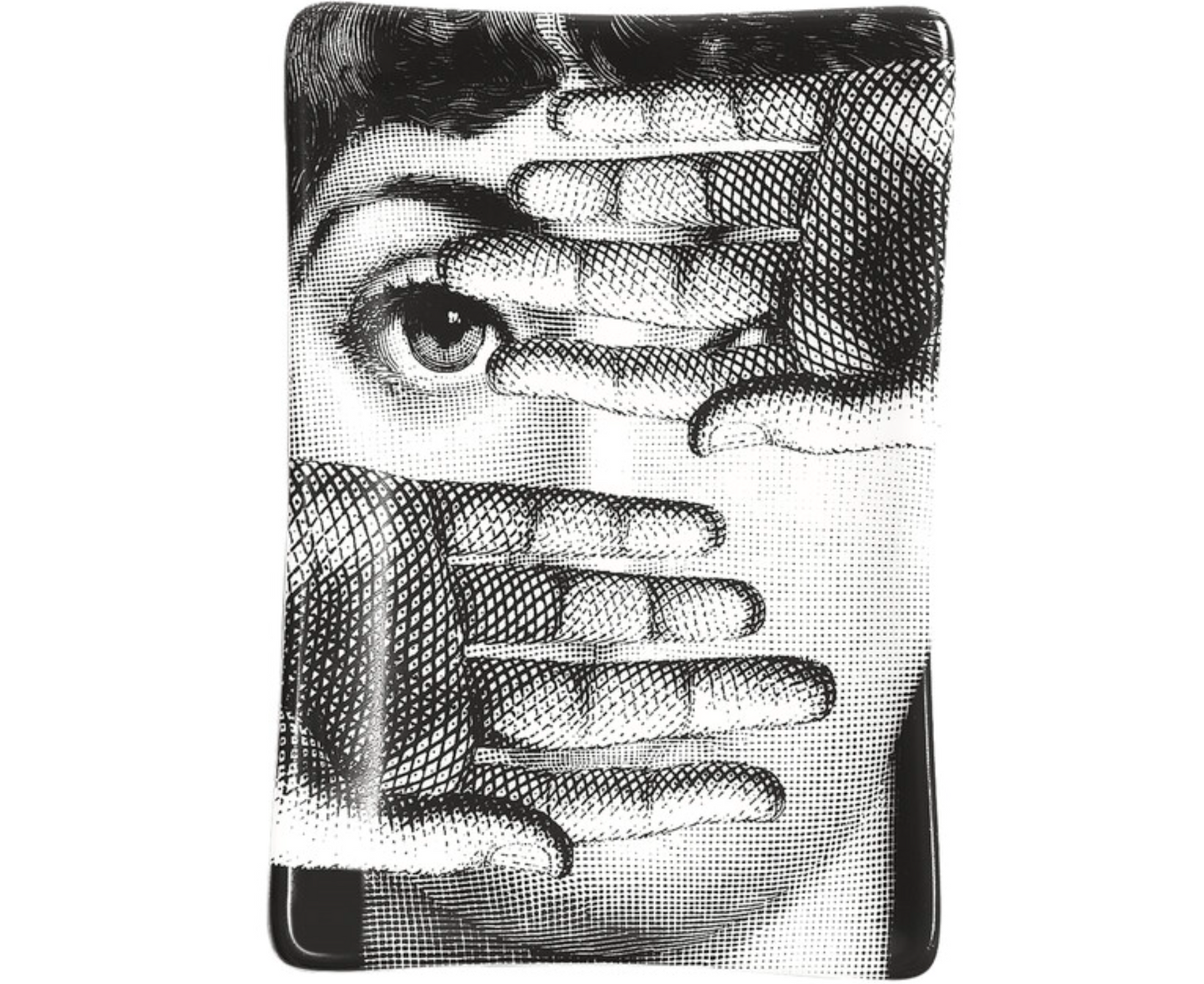 Fornasetti Rectangular Ashtray Theme and Variations 154 in black/white