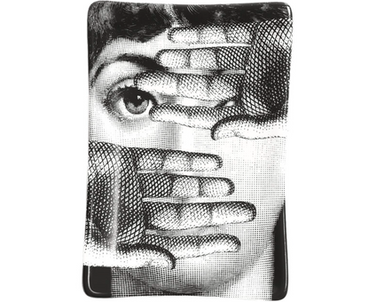 Fornasetti Rectangular Ashtray Theme and Variations 154 in black/white