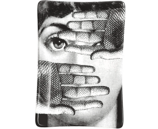 Fornasetti Rectangular Ashtray Theme and Variations 154 in black/white