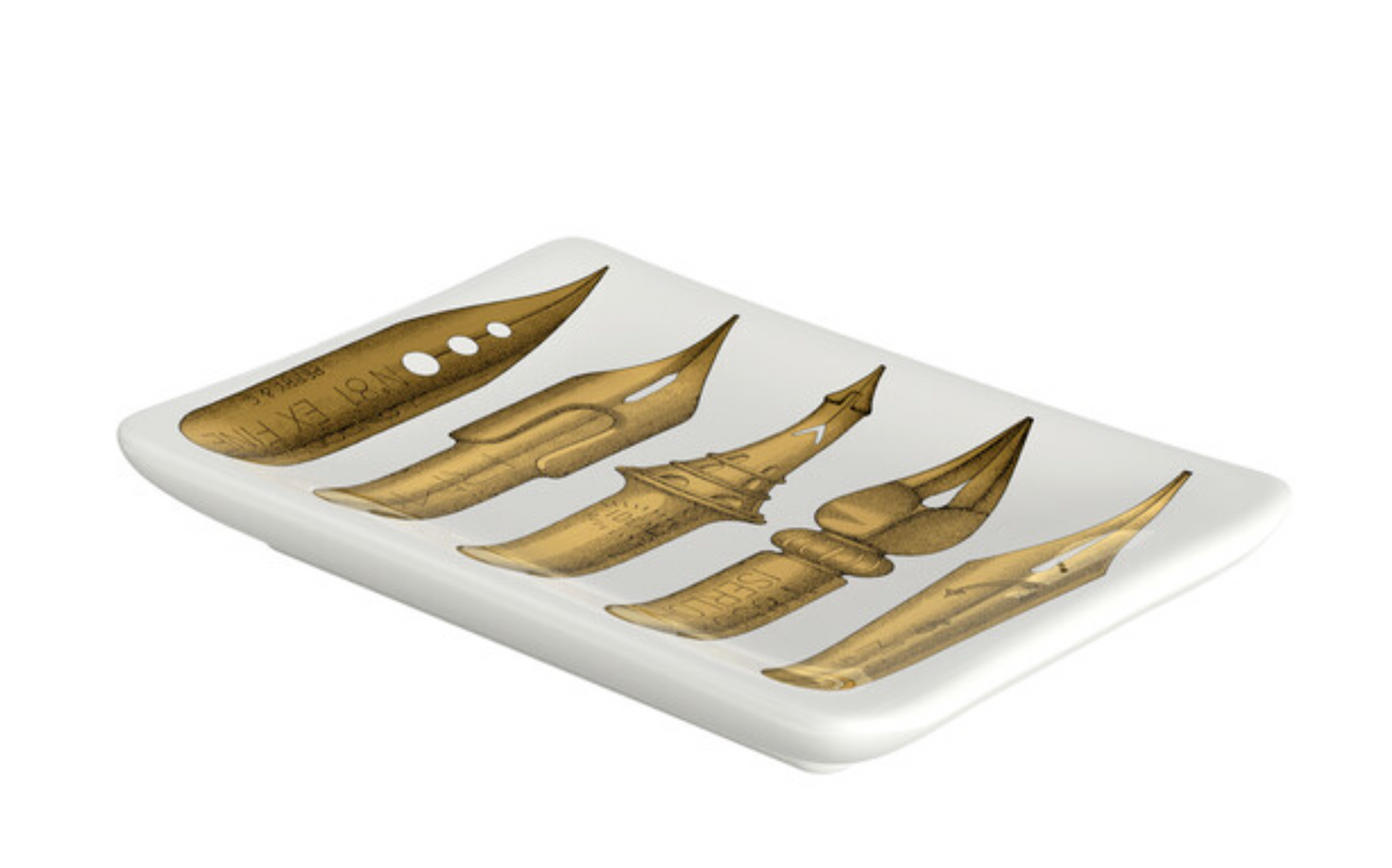 Fornasetti Rectangular Ashtray Pennini gold/black