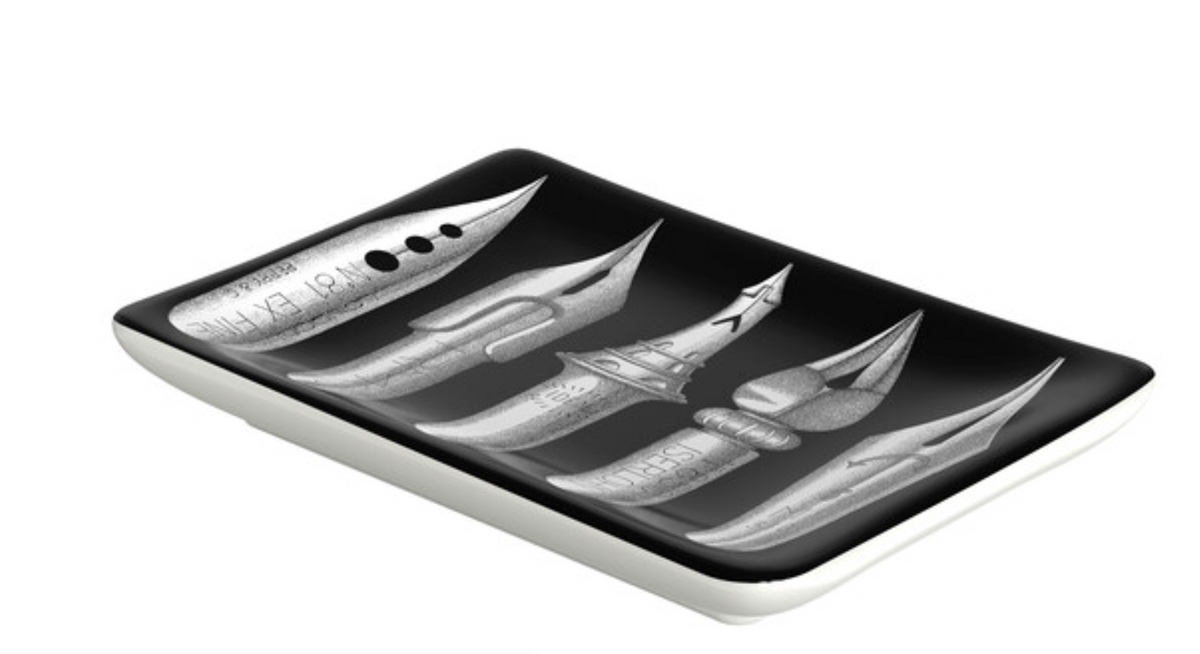 Fornasetti Rectangular Ashtray Pennini white/black