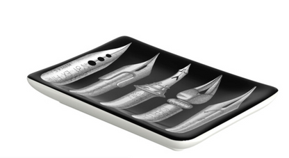 Fornasetti Rectangular Ashtray Pennini white/black