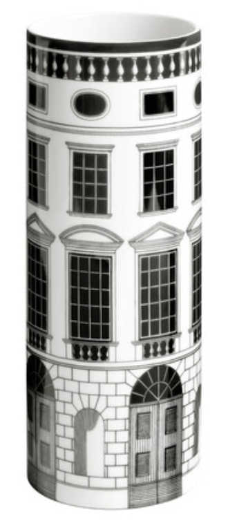Fornasetti Cylindrical Vase Small Architettura black&white