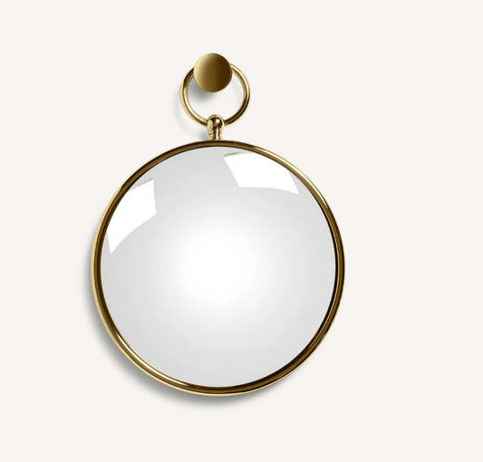 Fornasetti Convex Magic mirror ø30 cm with ring - Brass frame