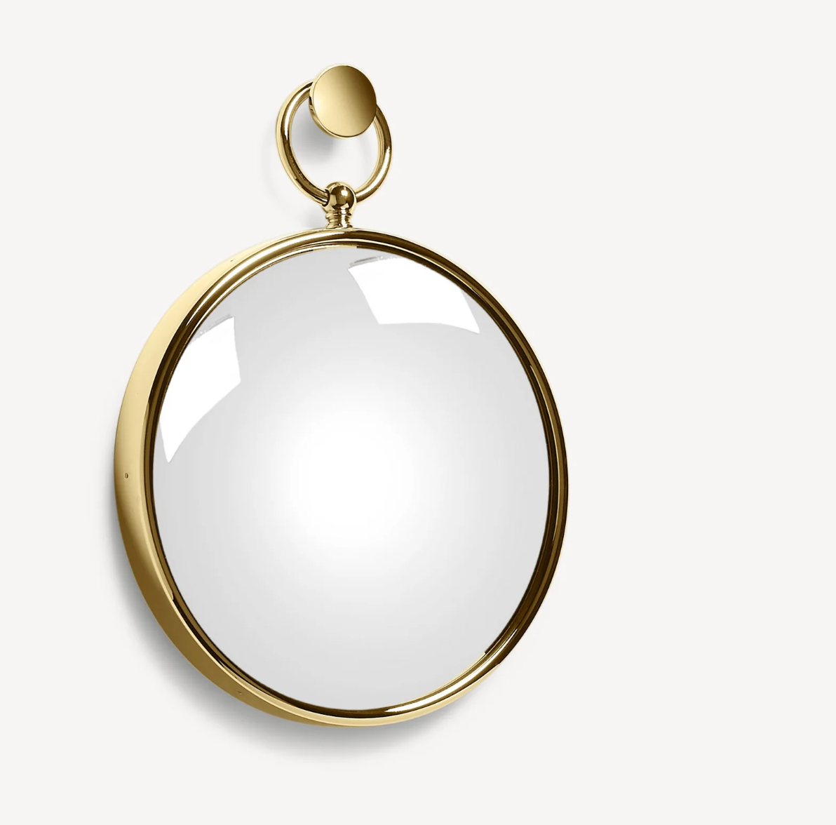 Fornasetti Convex Magic mirror ø30 cm with ring - Brass frame