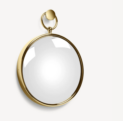 Fornasetti Convex Magic mirror ø30 cm with ring - Brass frame