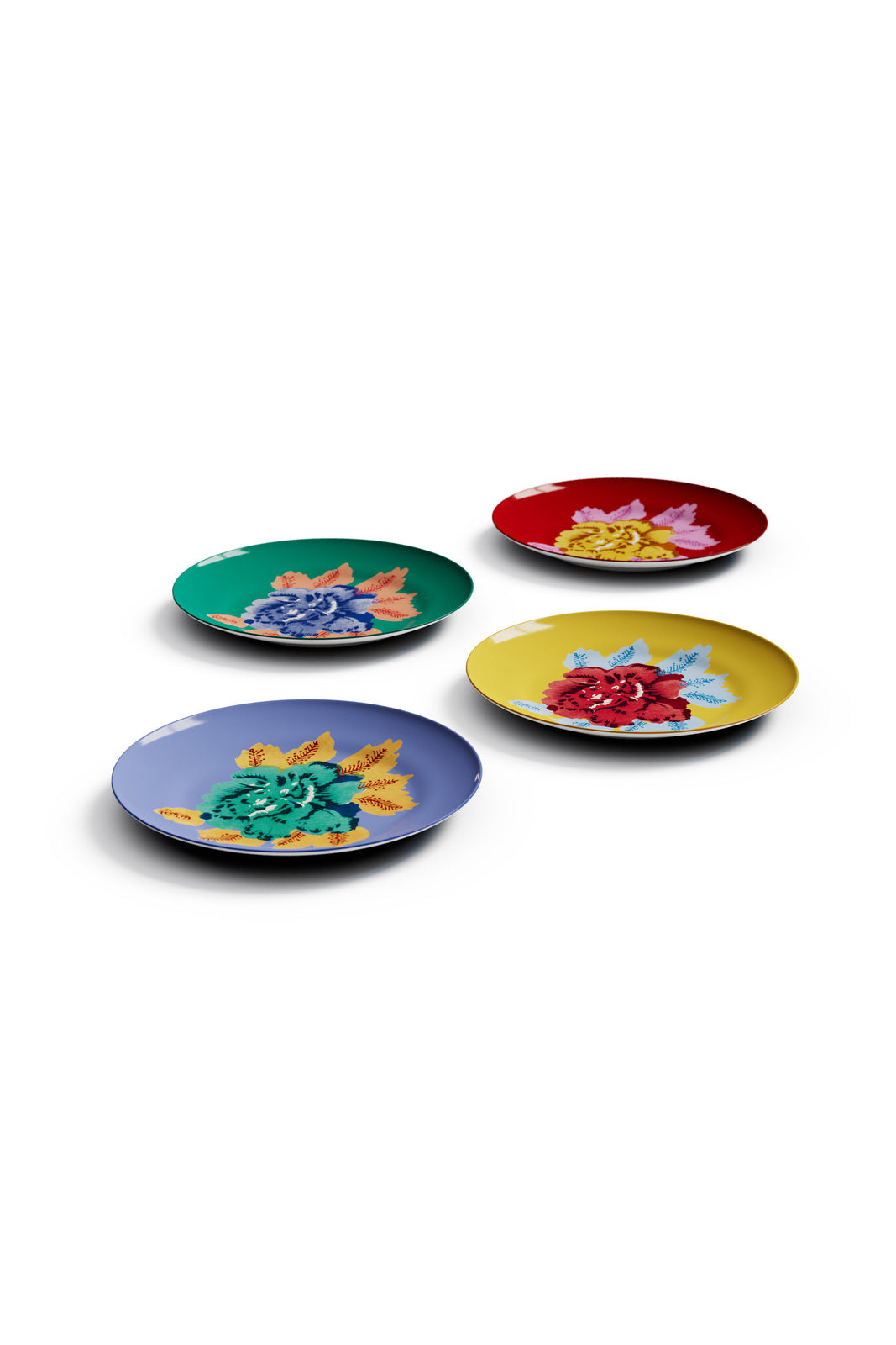 Lisa Corti Porcelain Dessert plates assorted Indian Tiger set of 4 - Milk Concept Boutique