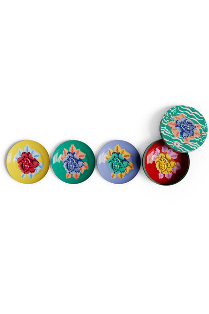 Lisa Corti Porcelain Dessert plates assorted Indian Tiger set of 4 - Milk Concept Boutique