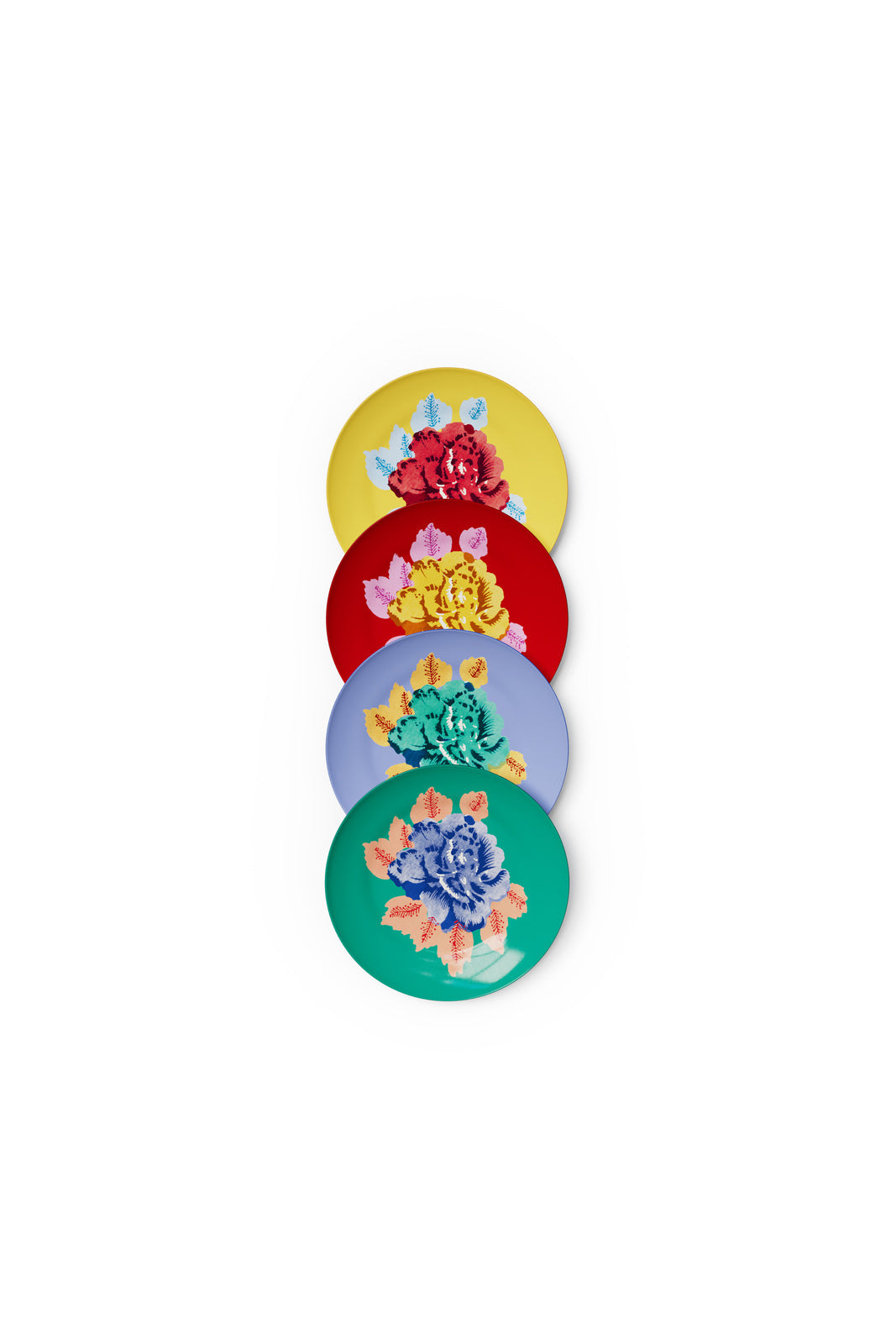 Lisa Corti Porcelain Dessert plates assorted Indian Tiger set of 4 - Milk Concept Boutique