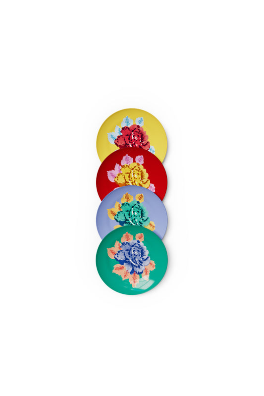 Lisa Corti Porcelain Dessert plates assorted Indian Tiger set of 4 - Milk Concept Boutique