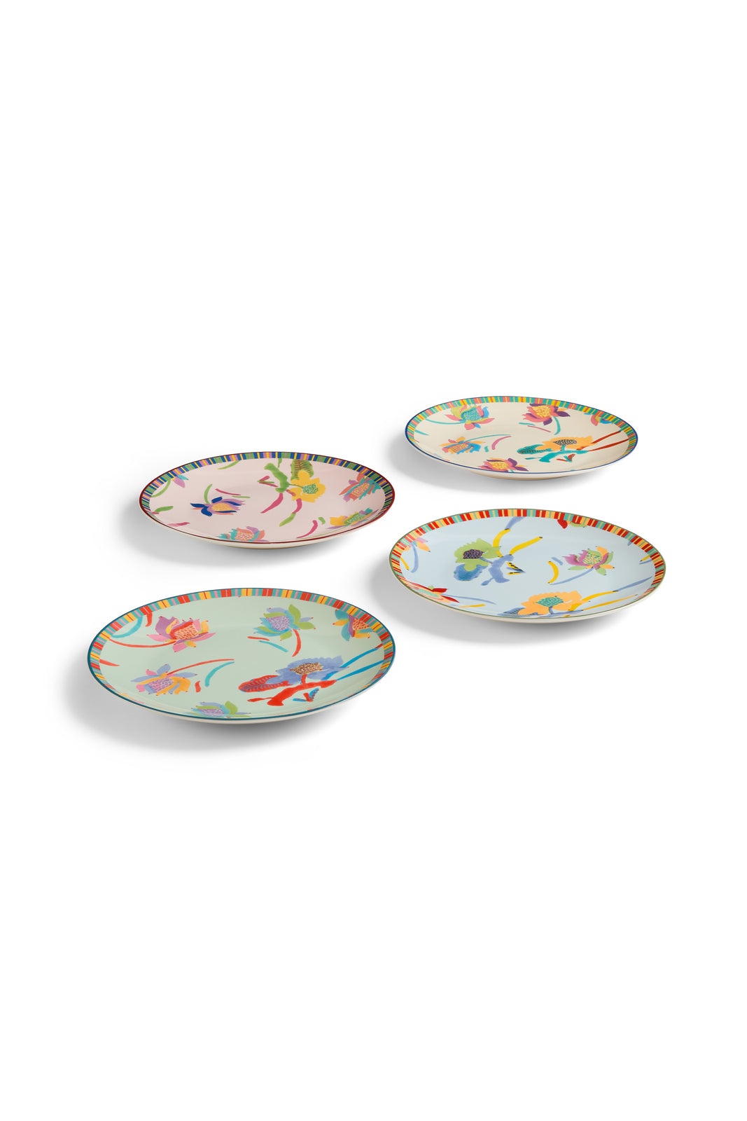 Lisa Corti Porcelain Dessert plates assorted Japanese set of 4 - Milk Concept Boutique