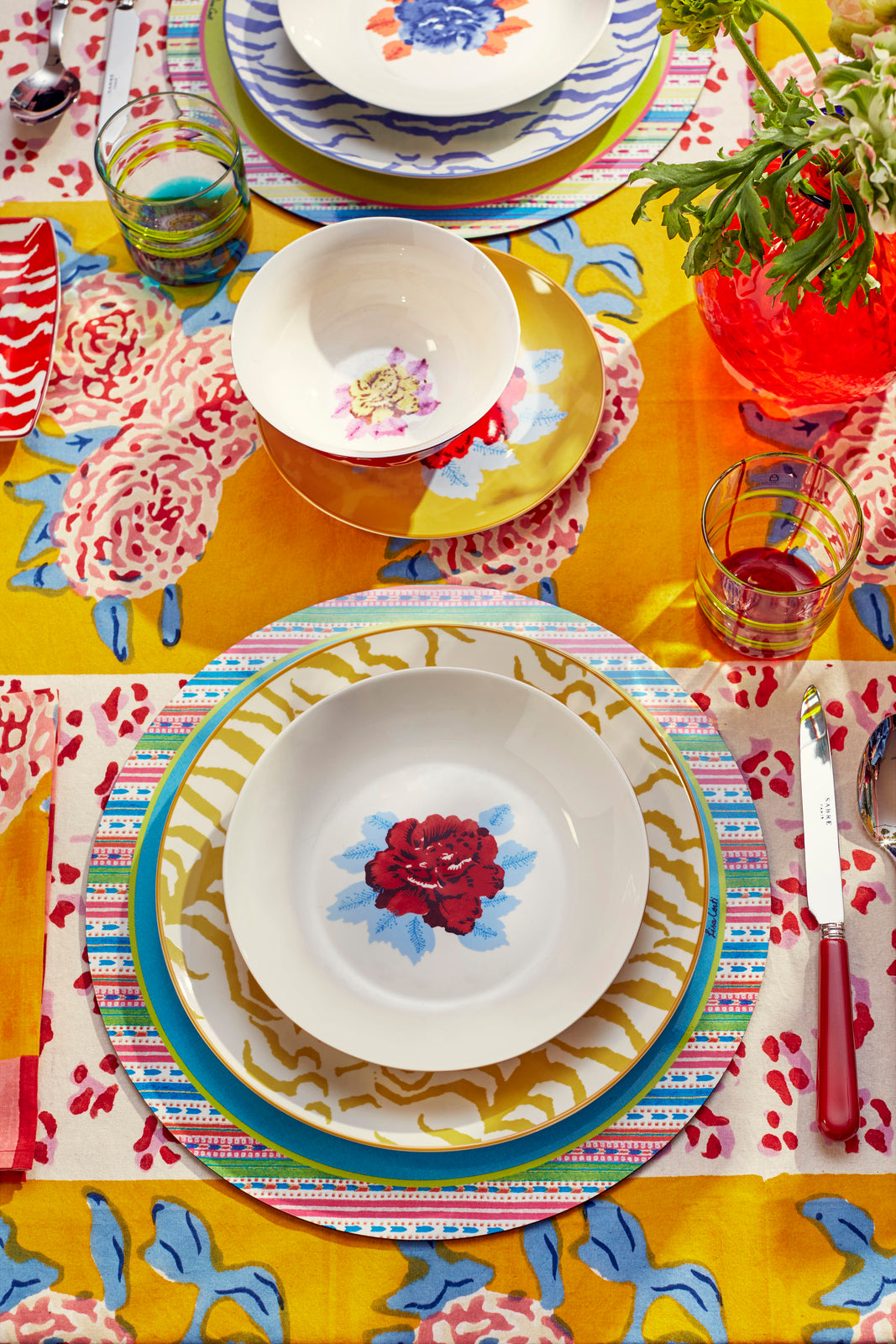 Lisa Corti Porcelain plates assorted Indian Tiger Gold set of 3 - Milk Concept Boutique